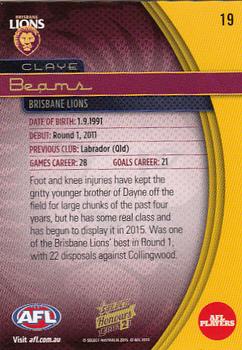 2015 Select AFL Honours Series 2 #19 Claye Beams Back